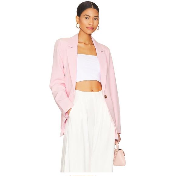 SANCTUARY Blazer Large Bubblegum Pink NWT Tailored Trendy Polyester Stretch - Picture 3 of 13